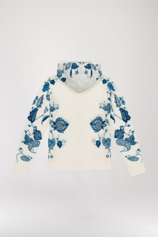 White printed hooded vest