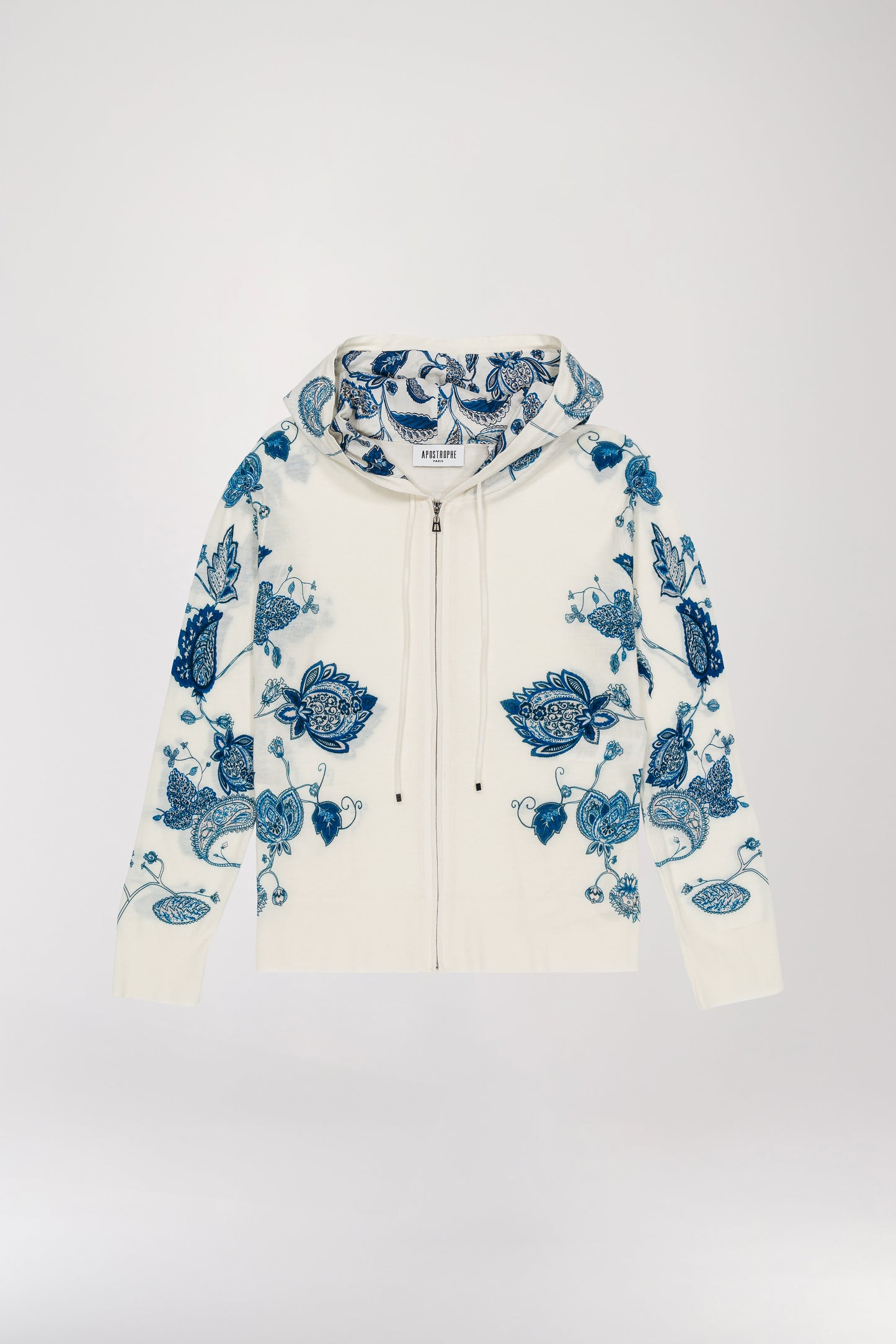 White printed hooded vest