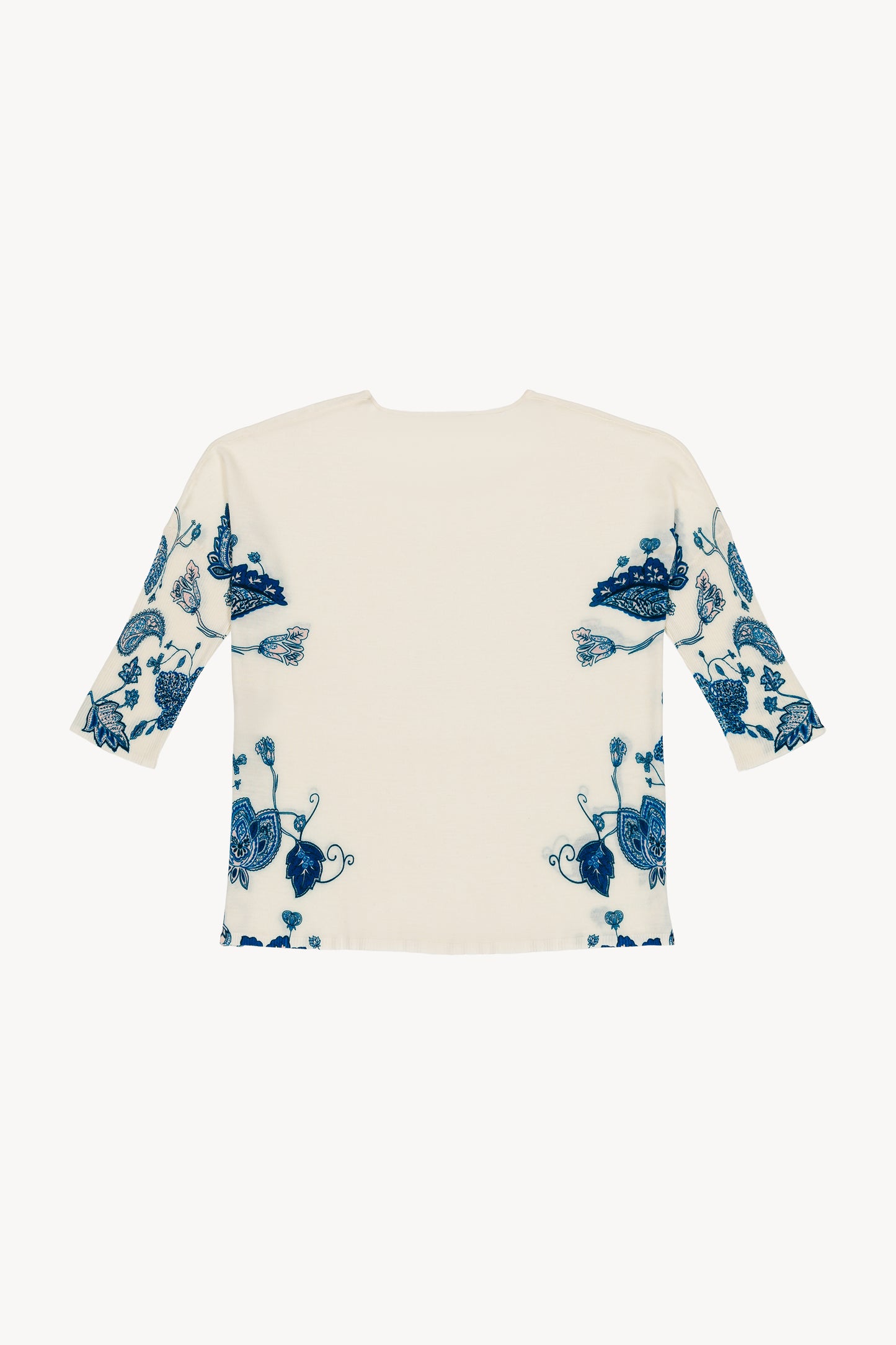 Pull manches à imprimé blanc