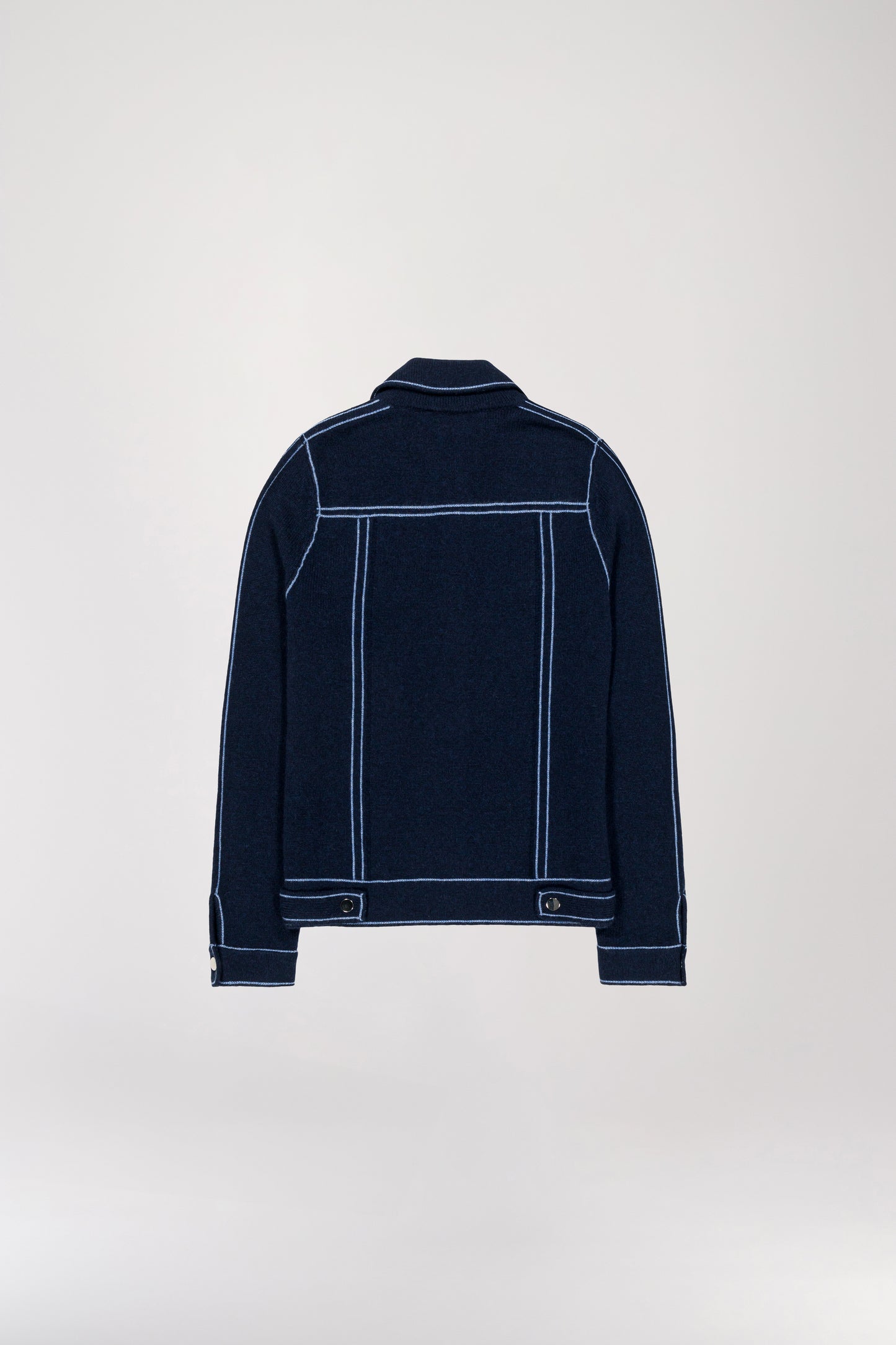 Navy denim effect knit cardigan