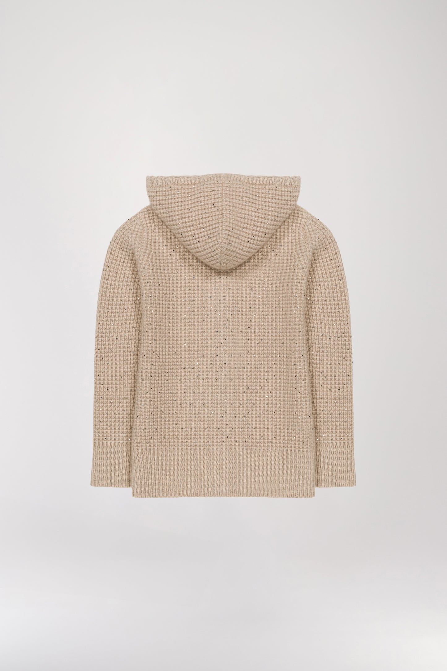 Pull à capuche à strass beige