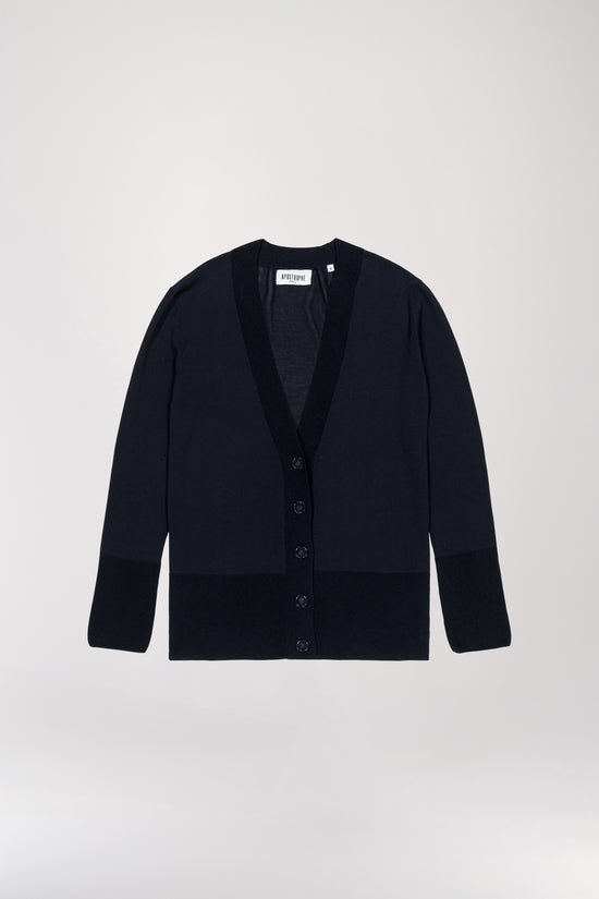 Navy knit cardigan