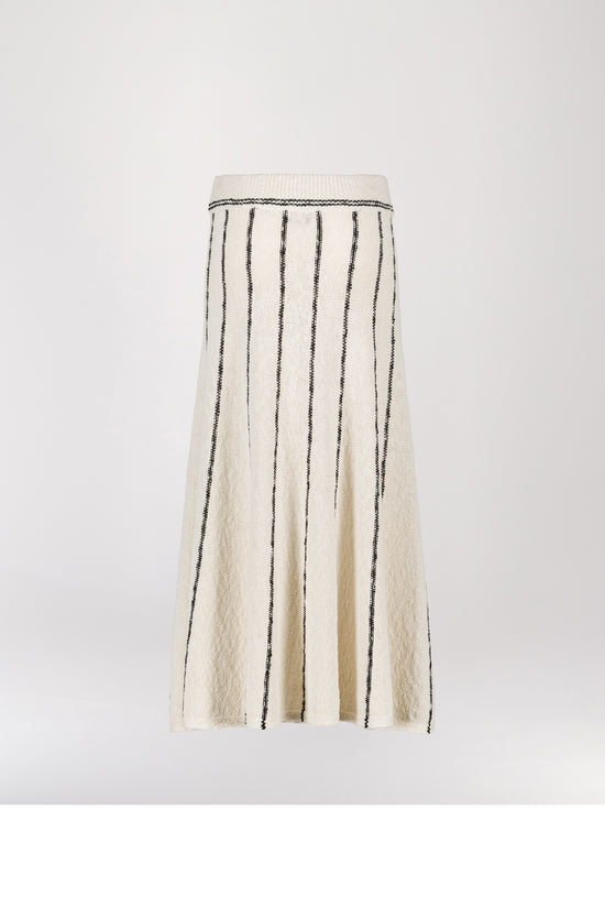 Off-white long knitted skirt