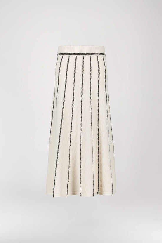 Off-white long knitted skirt