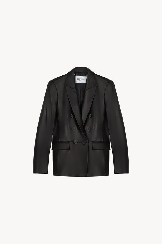 Black leather blazer