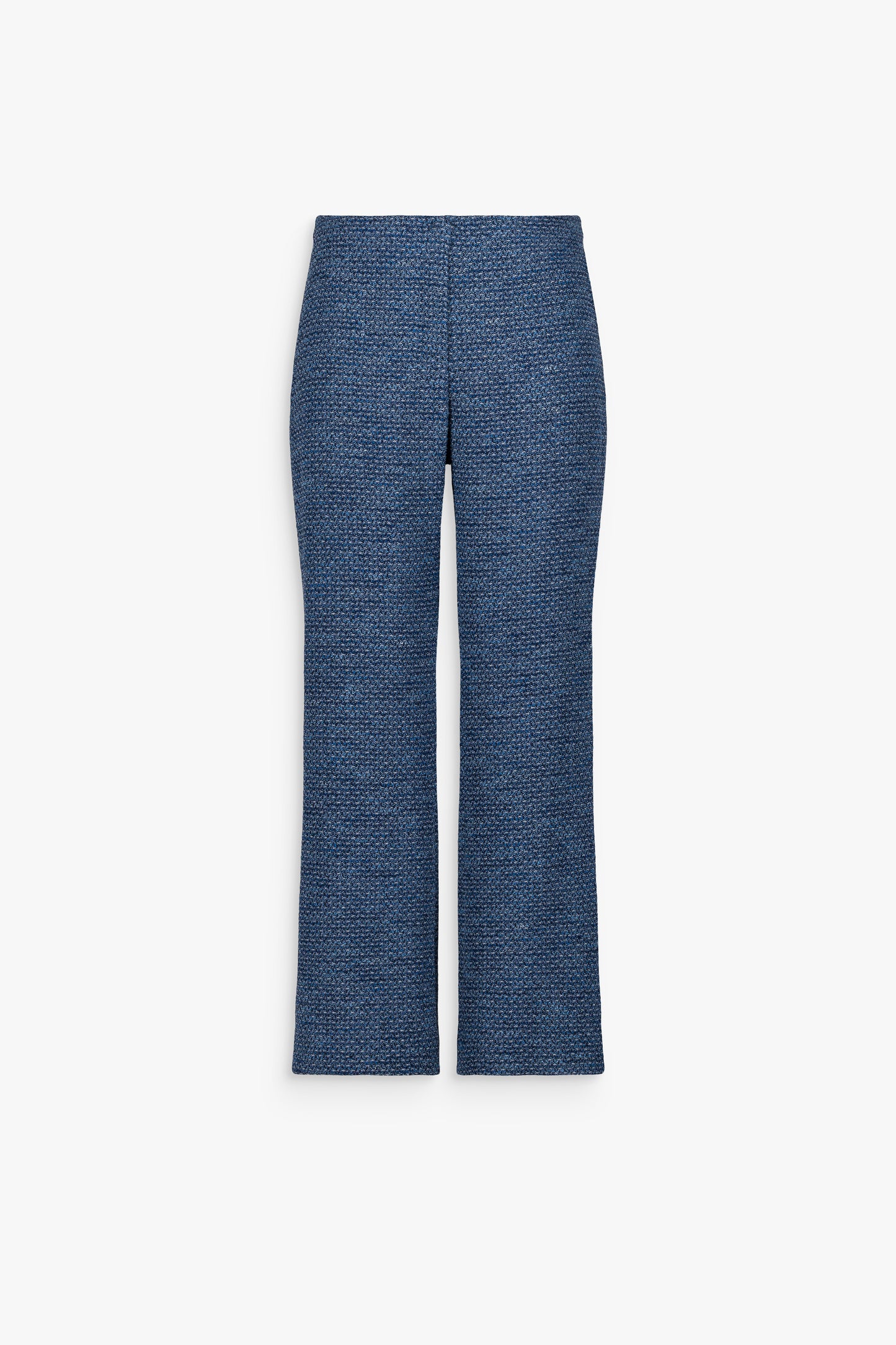 Pantalon droit en tweed bleu denim