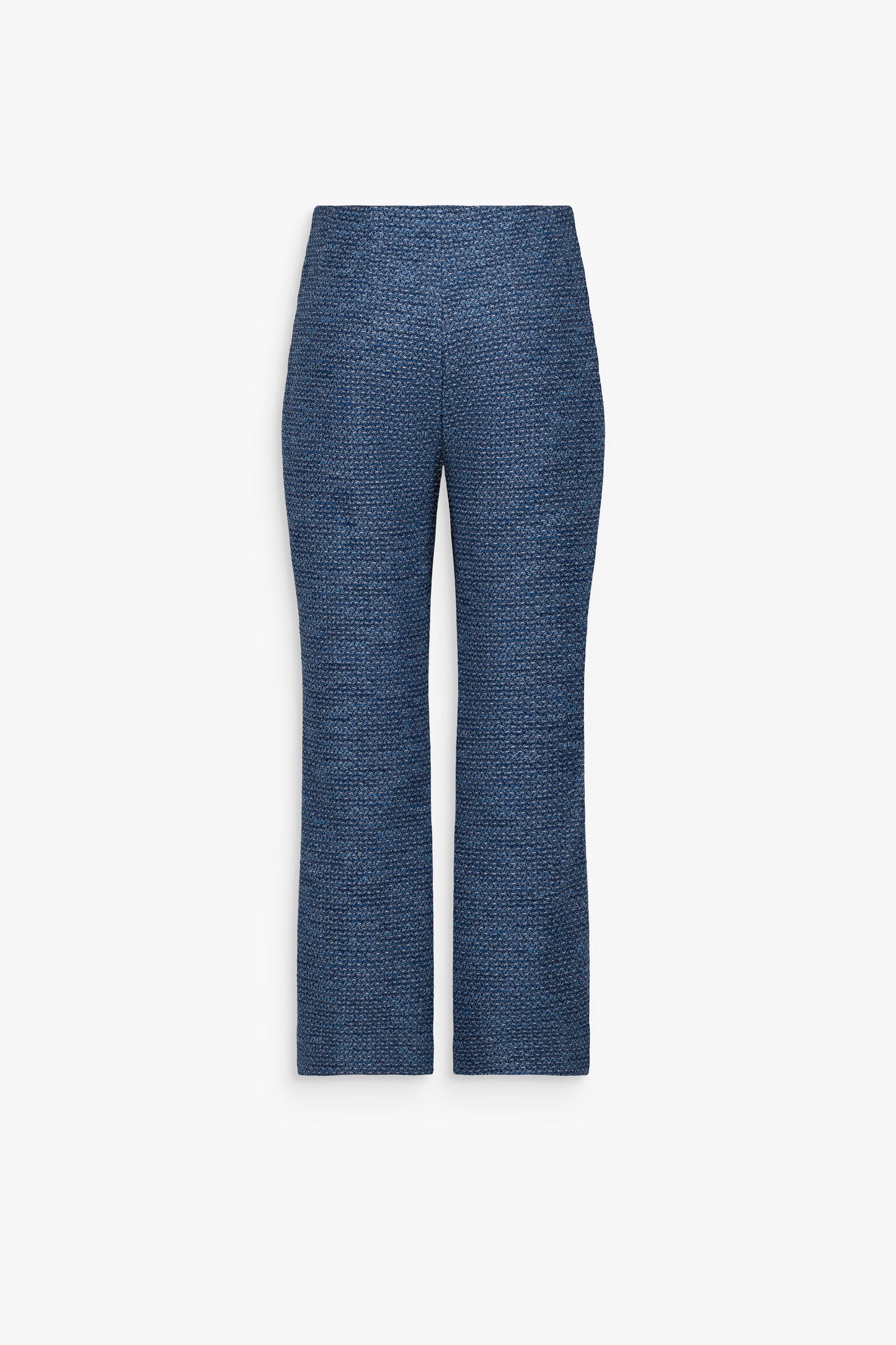 Pantalon droit en tweed bleu denim