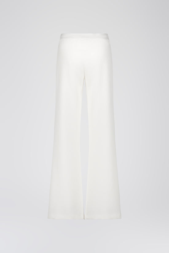 Pantalon évasé blanc cassé à plis structurés