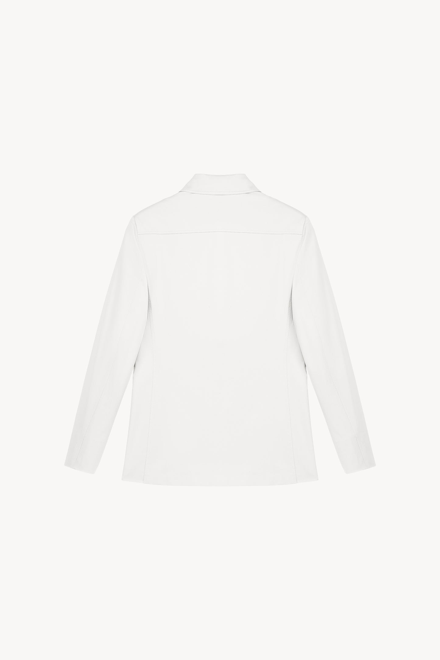 Veste chemise en satin de coton blanc optique
