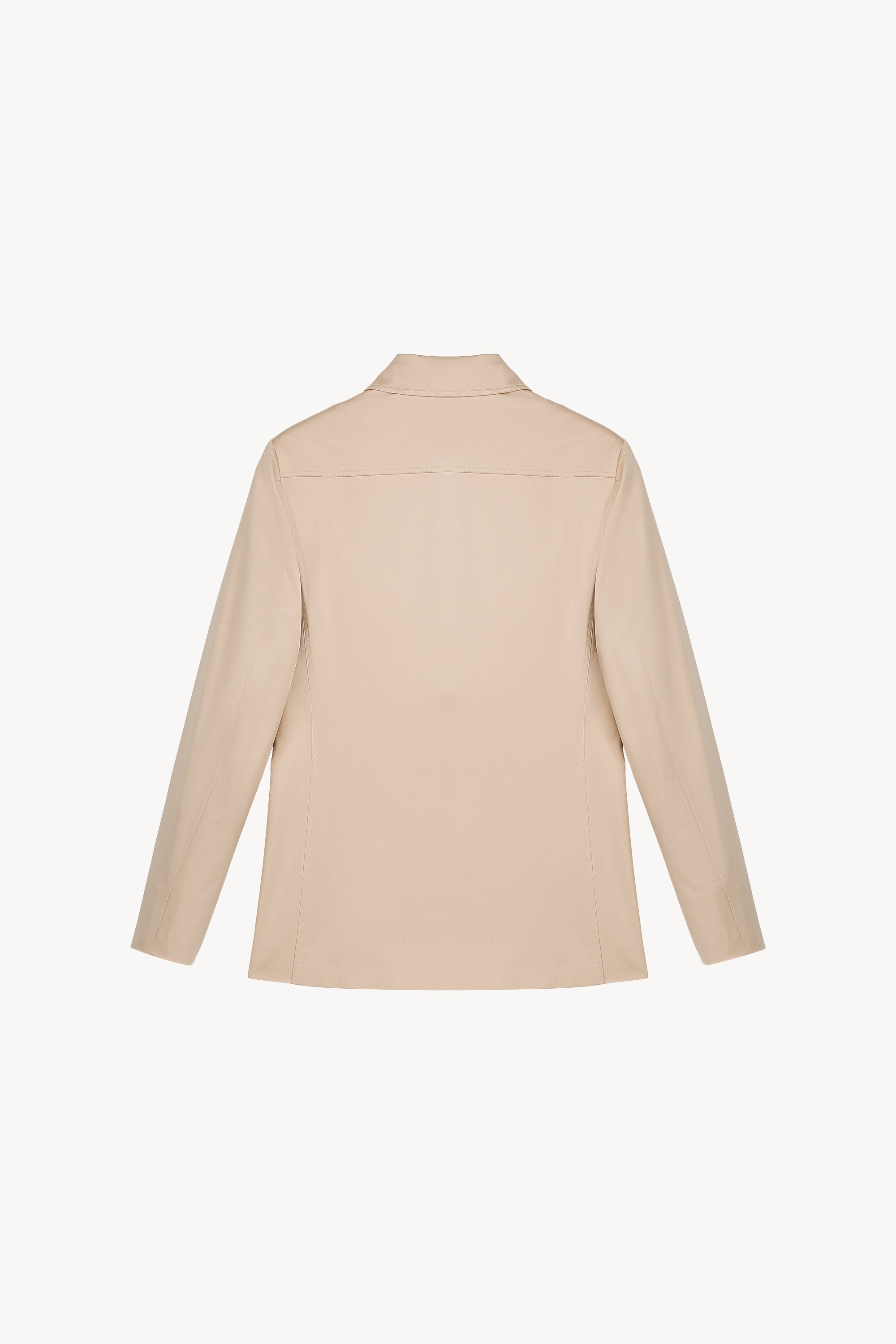Veste chemise en satin de coton beige