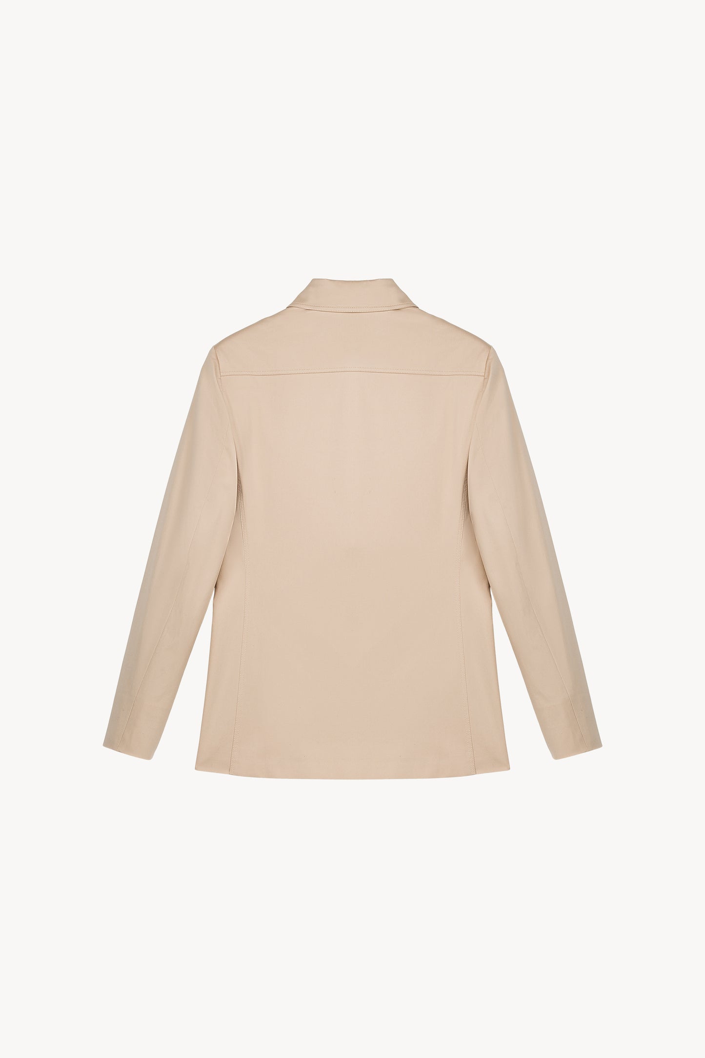 Veste chemise en satin de coton beige