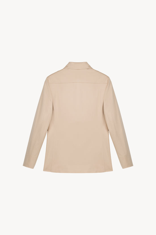Veste chemise en satin de coton beige