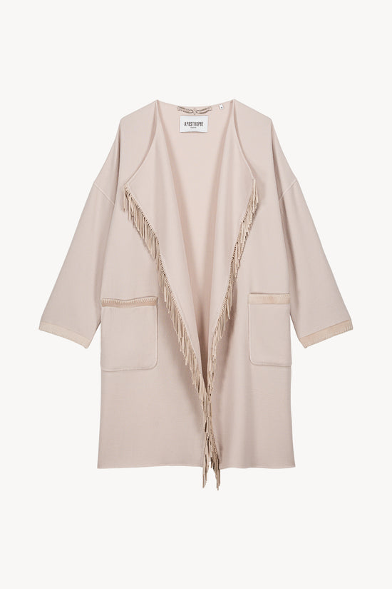 Manteau croisé  en crêpe de laine