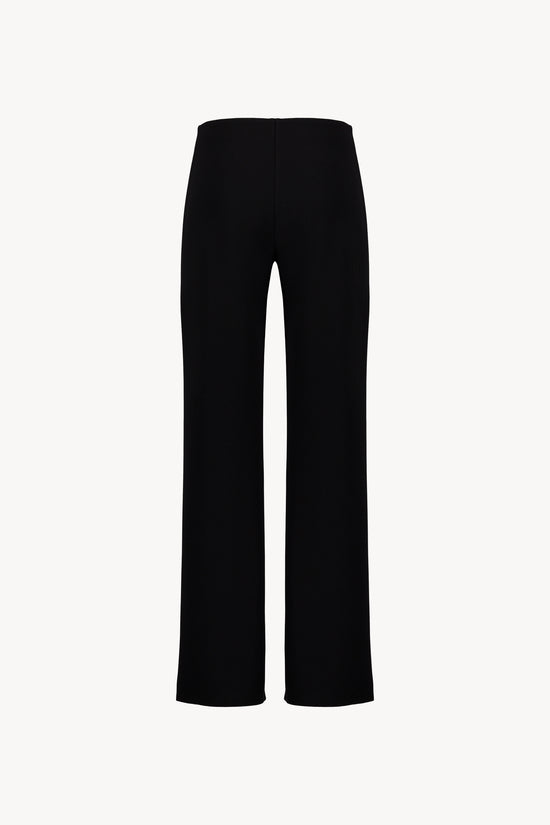 Pantalon droit Apostrophe en crêpe noir, avec sa taille élastique et sa coupe droite