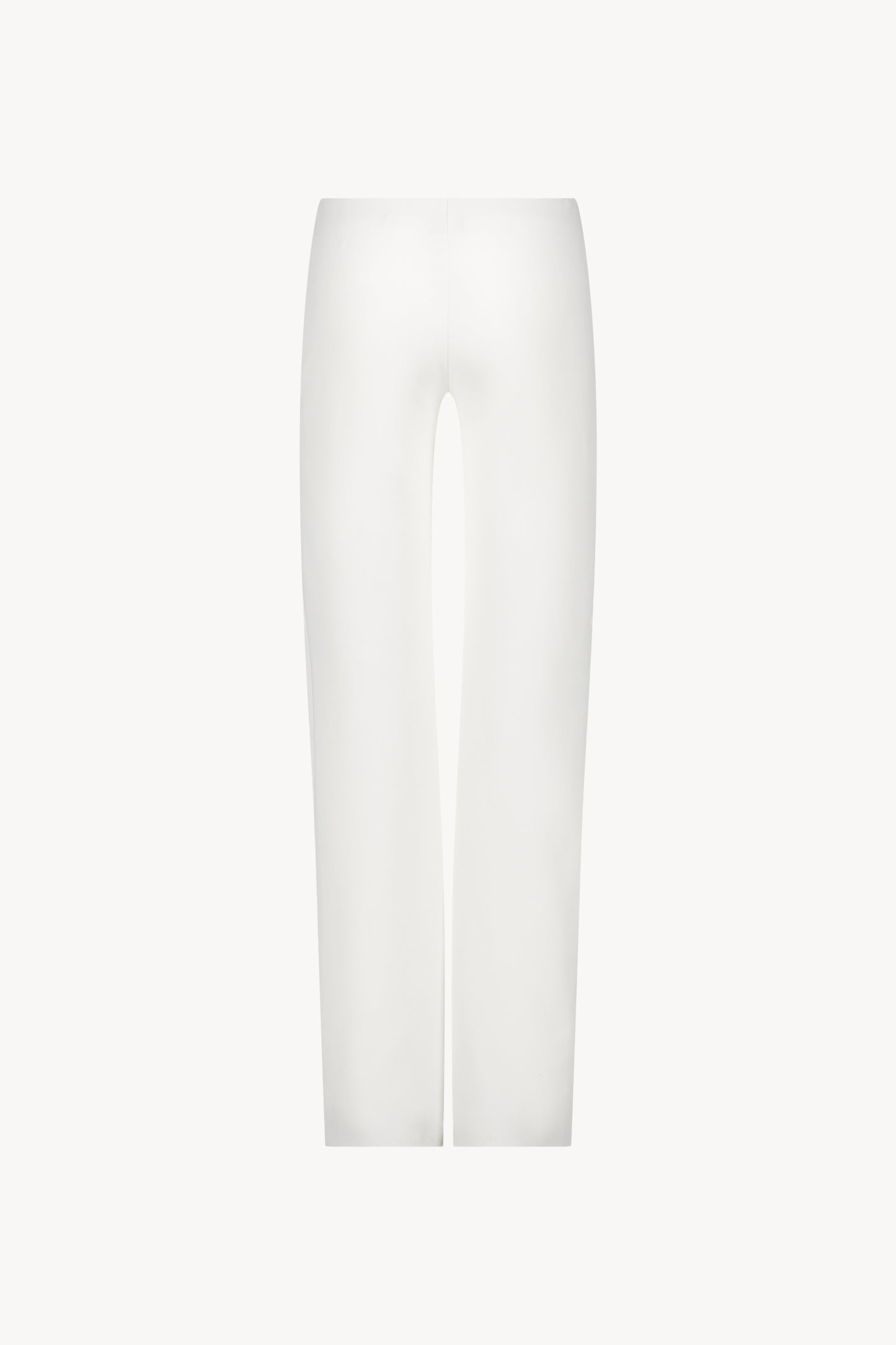 Pantalon chic en crêpe blanc cassé, coupe droite et taille élastique intérieure