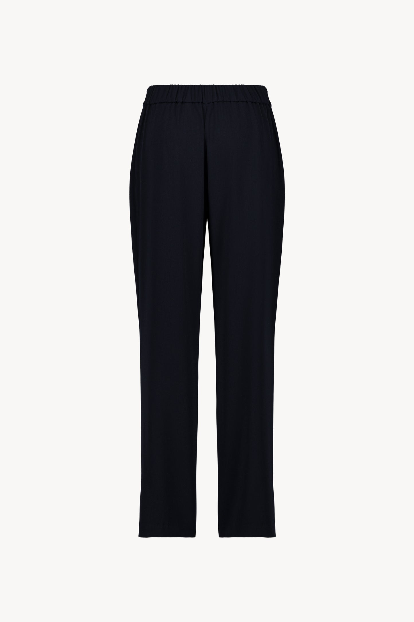 Pantalon fluide marine doté d'une taille élastique et de cordon en cuir