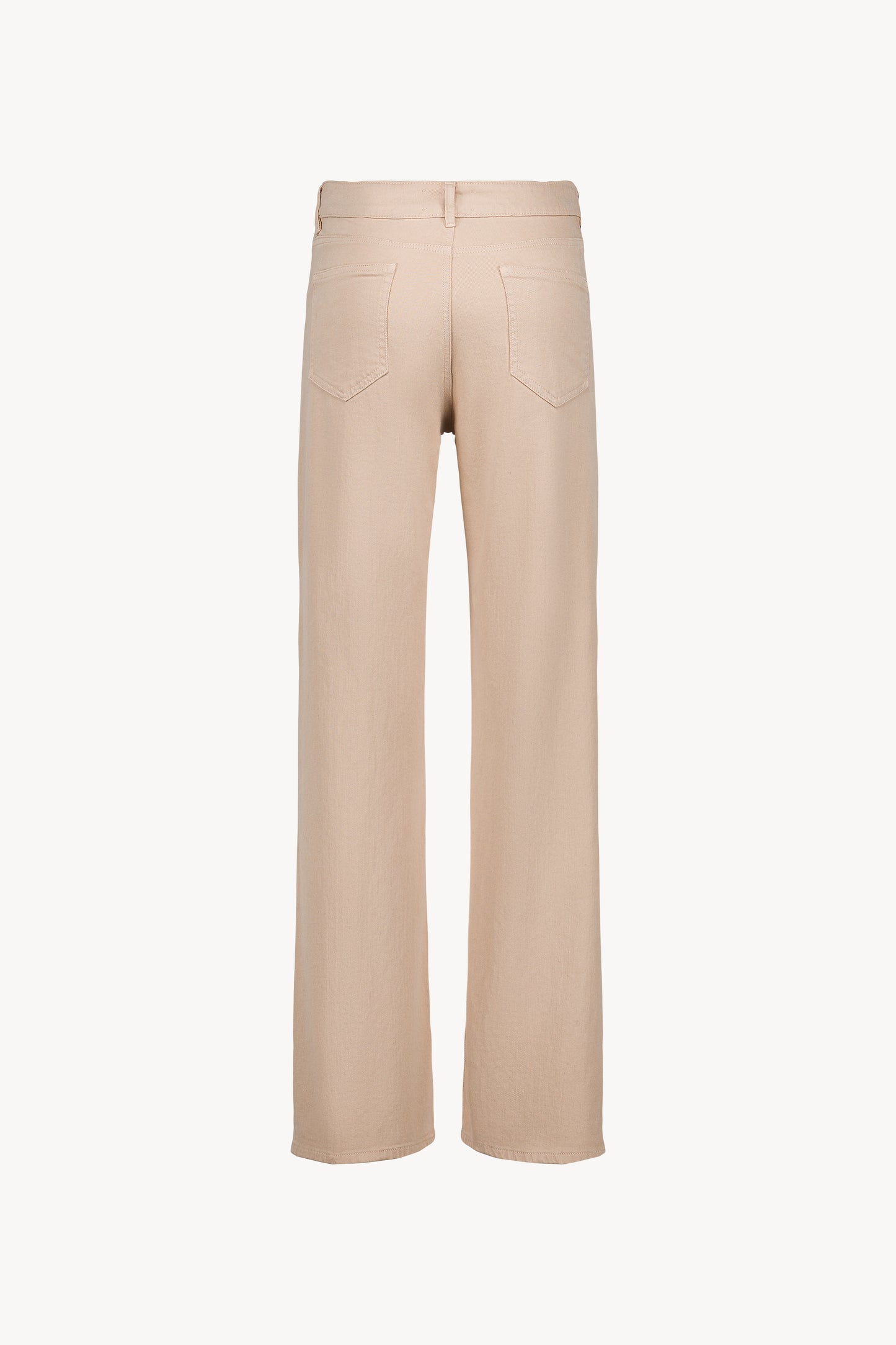 Jean slim en coton stretch beige, coupe droite élégante,