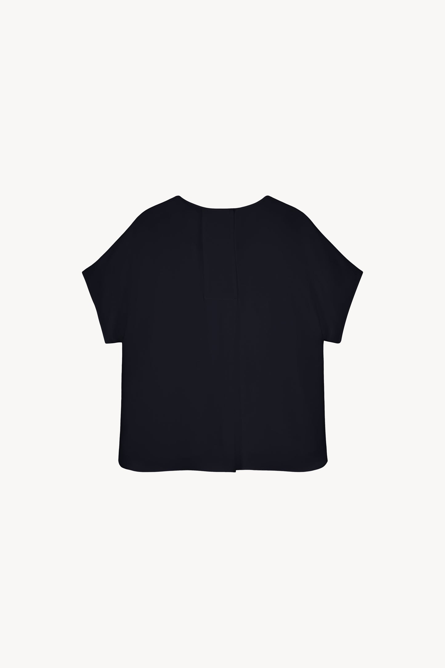 Blouse en soie marine à manches courtes