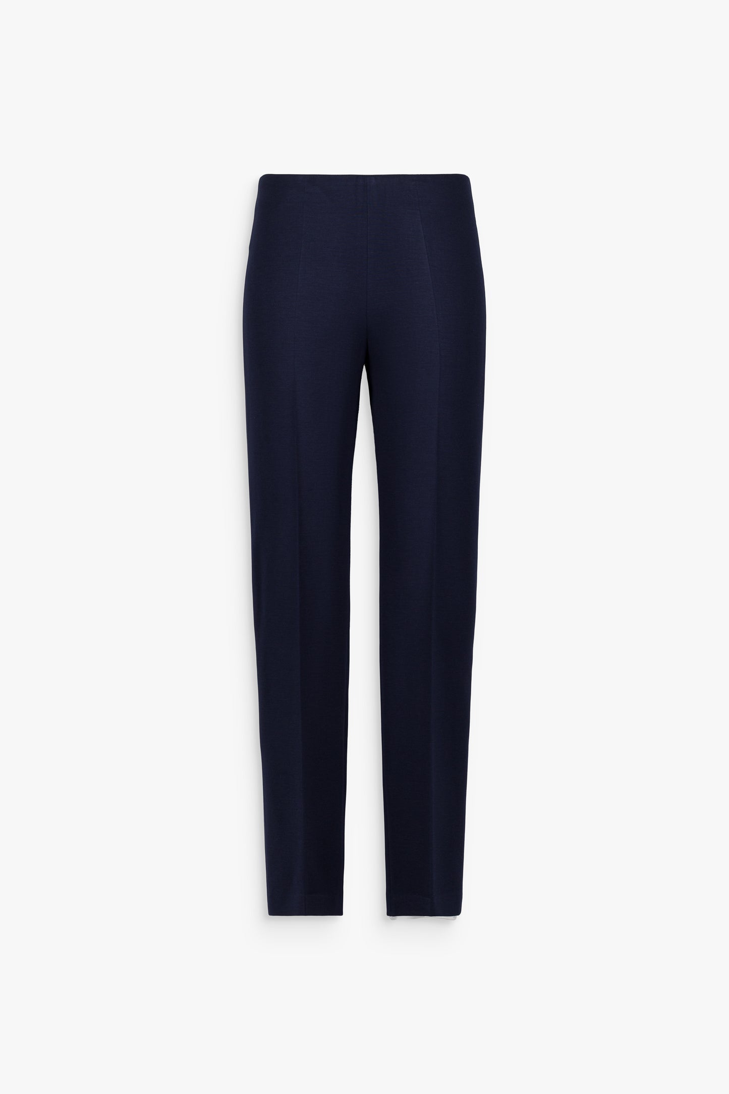 Pantalon droit marine, élégant et raffiné, idéal toute saison.