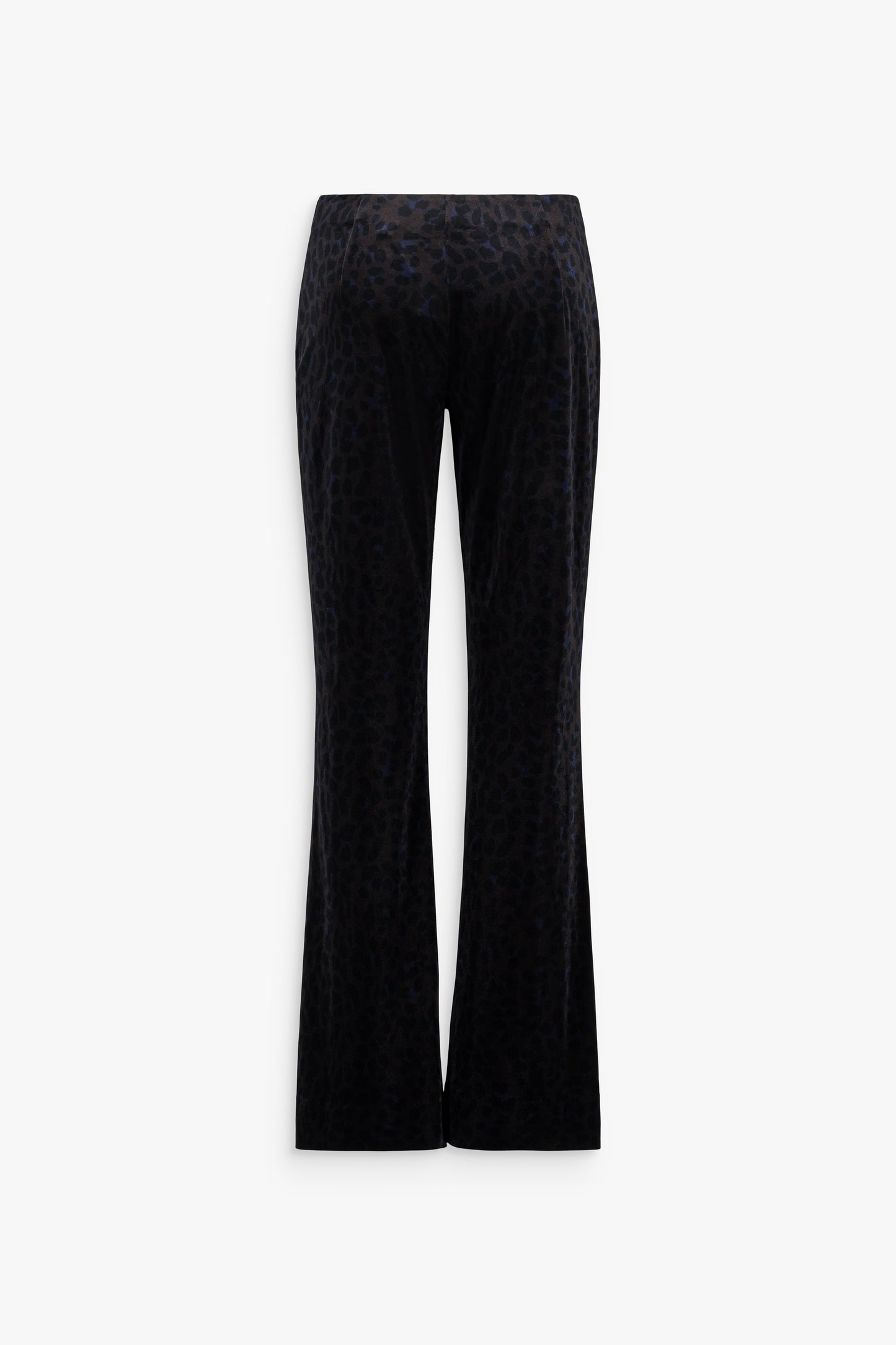Pantalon ébène imprimé léopard, style élégant et fluide pour un look moderne.