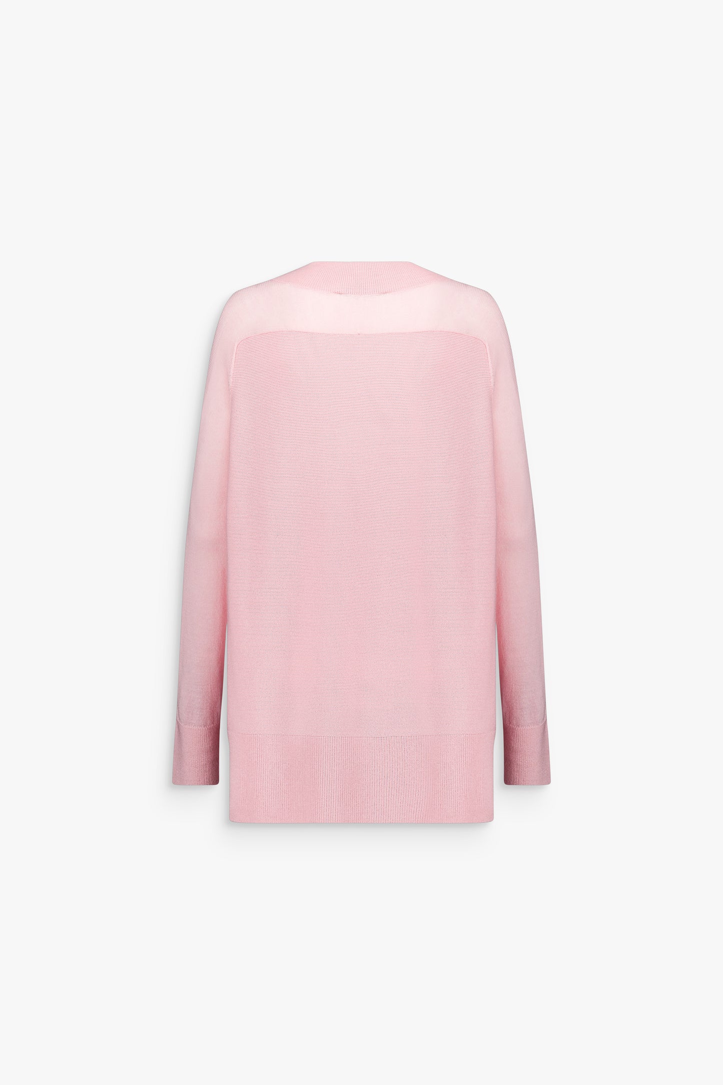 Pull en maille fine rose, raffiné et léger pour toutes les saisons.