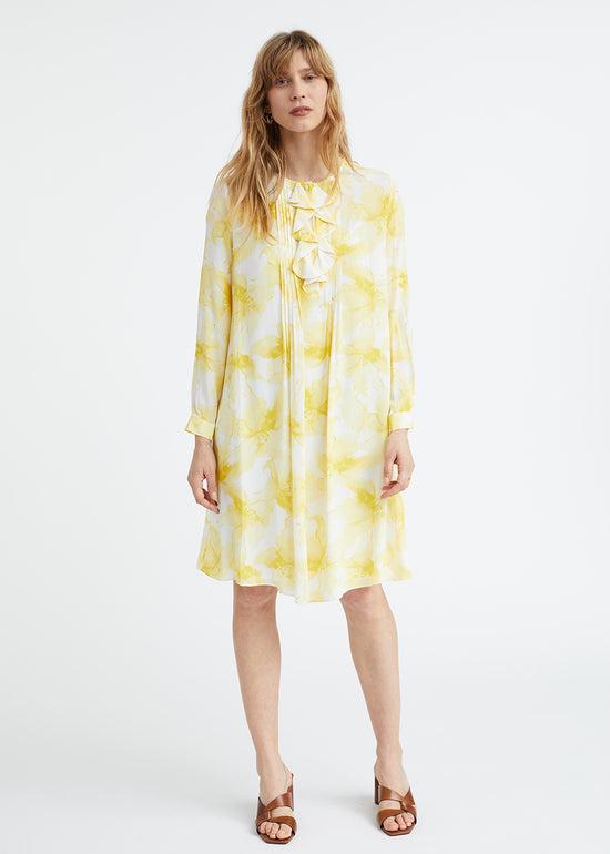 Robe jaune fleurie