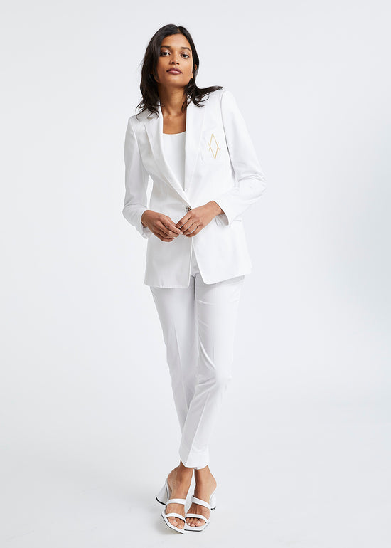 Pantalon de tailleur en coton blanc