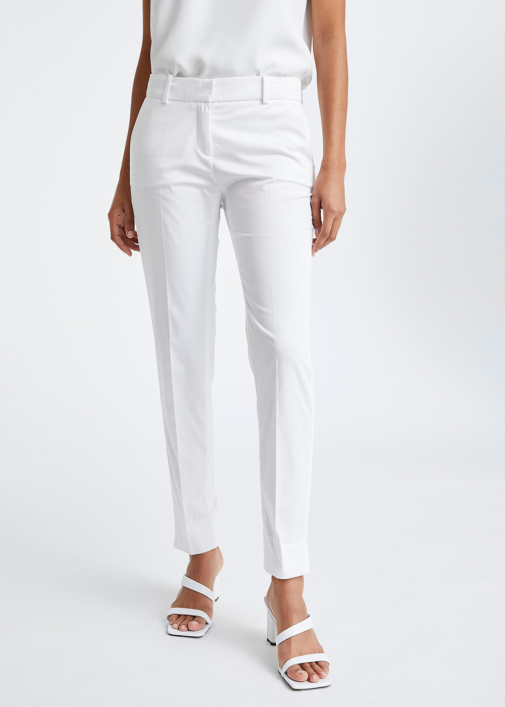 Pantalon de tailleur en coton blanc