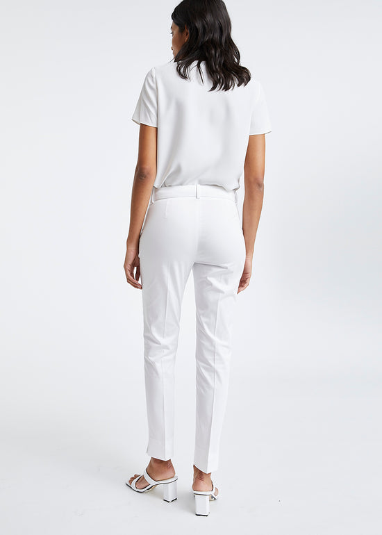Pantalon de tailleur en coton blanc