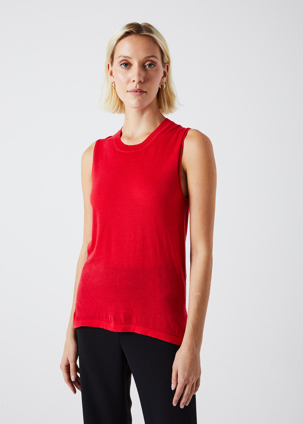 PULL COL ROND SANS MANCHES CORAIL