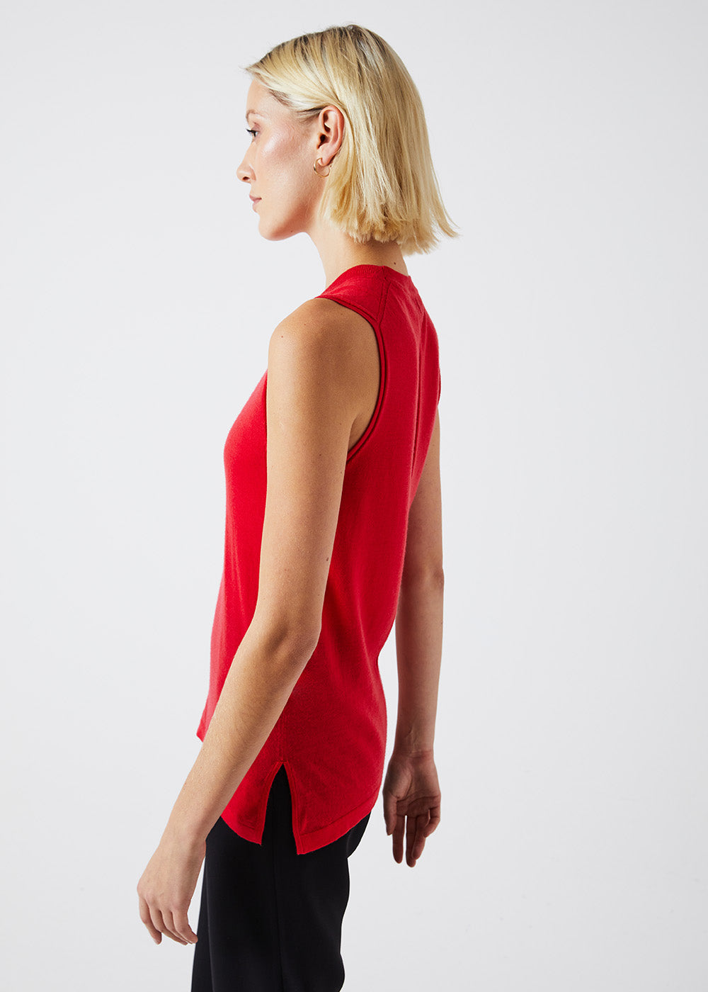 PULL COL ROND SANS MANCHES CORAIL