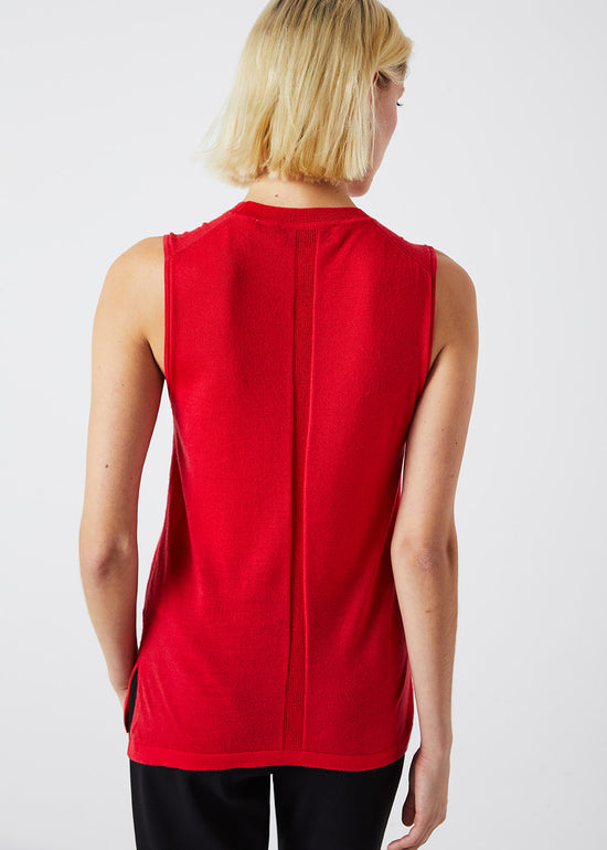 PULL COL ROND SANS MANCHES CORAIL