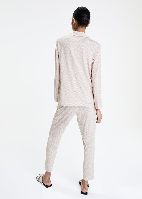Pantalon Lydia blanc monogrammé