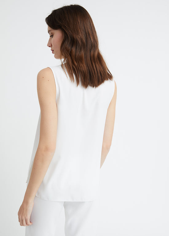 Top blanc col tunisien