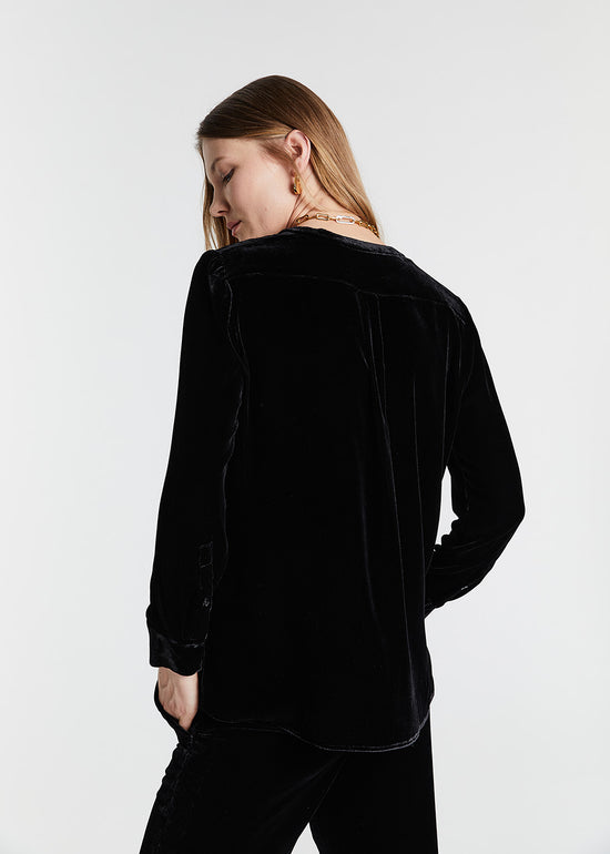 Blouse bi-matières velours