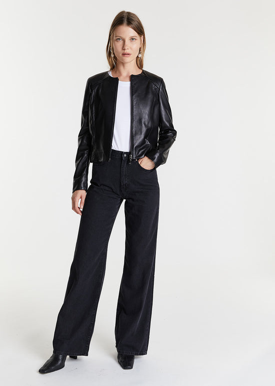 Veste courte en cuir
