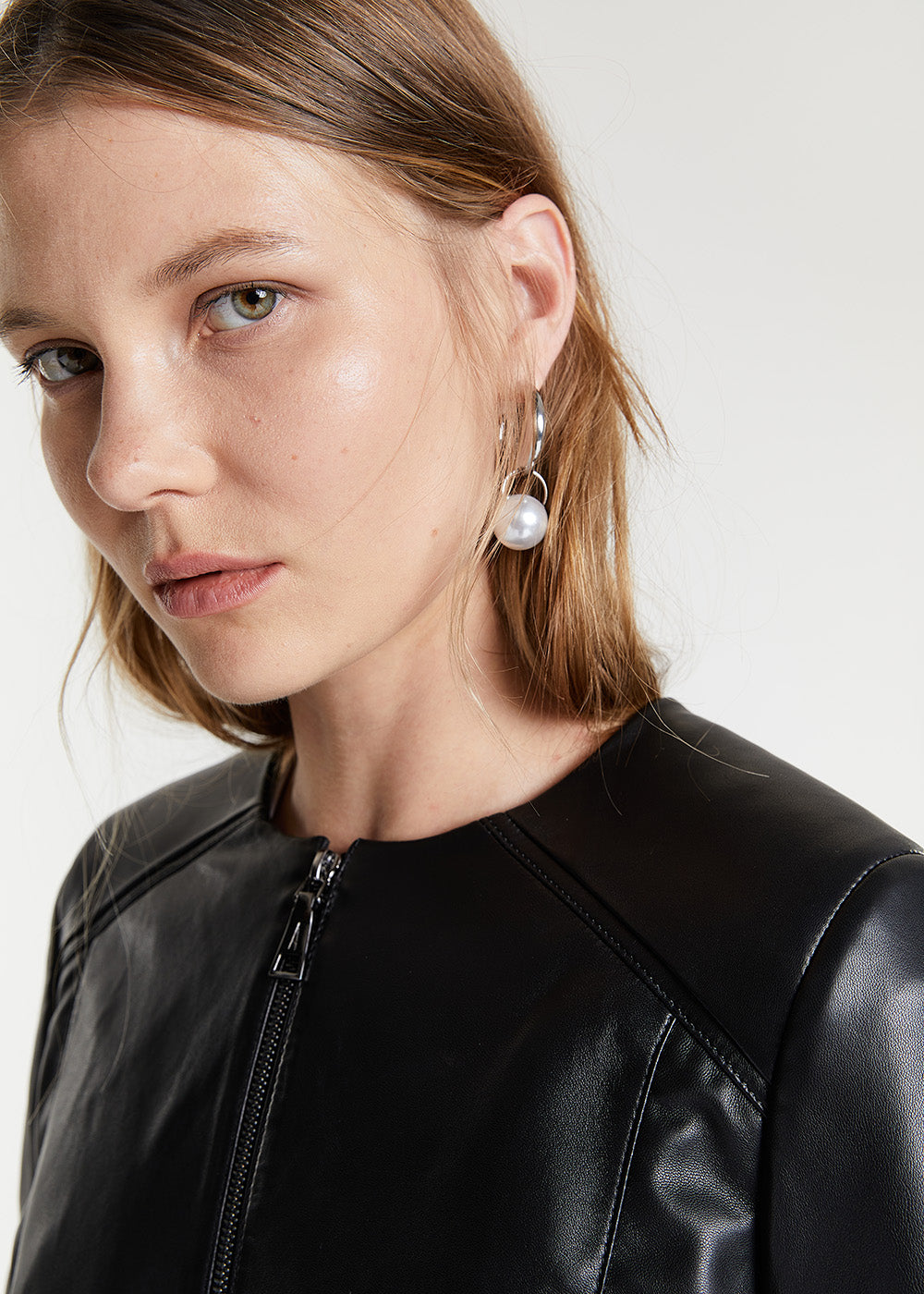 Veste courte en cuir