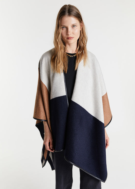 Cape patchwork en laine et cachemire