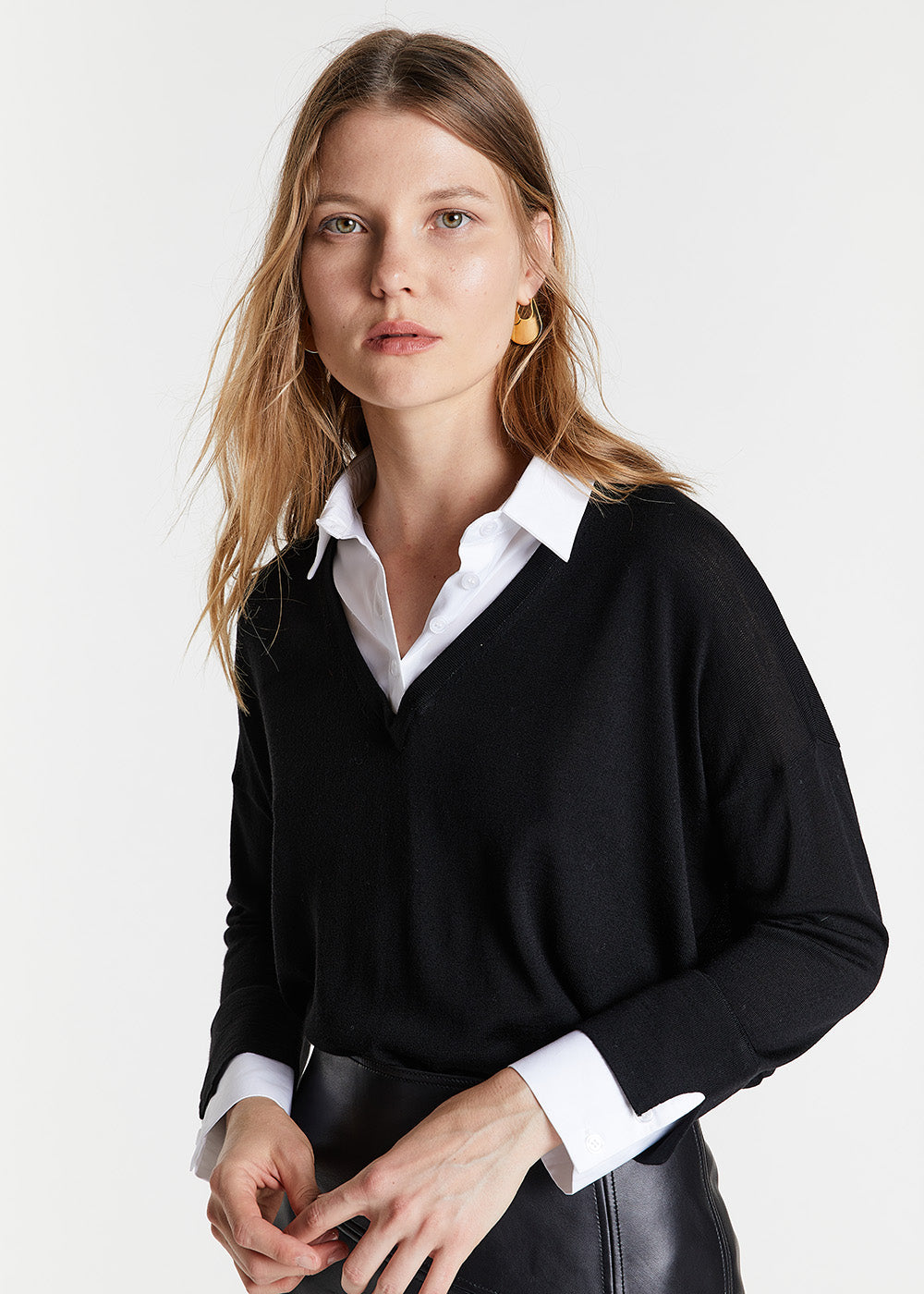 Pull chemise noir