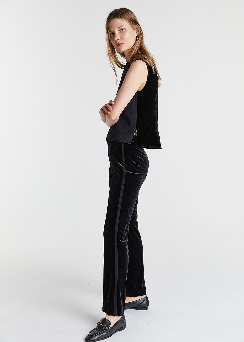 Pantalon droit en velours