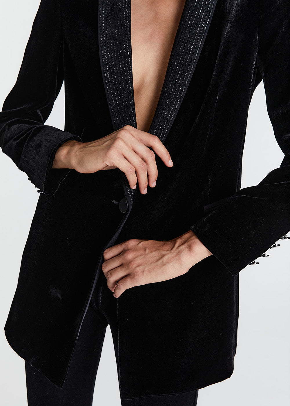 Blazer en velours noir APOSTROPHE PARIS