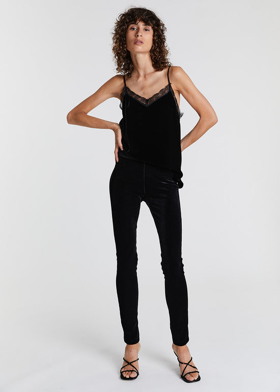 Pantalon slim en velours stretch