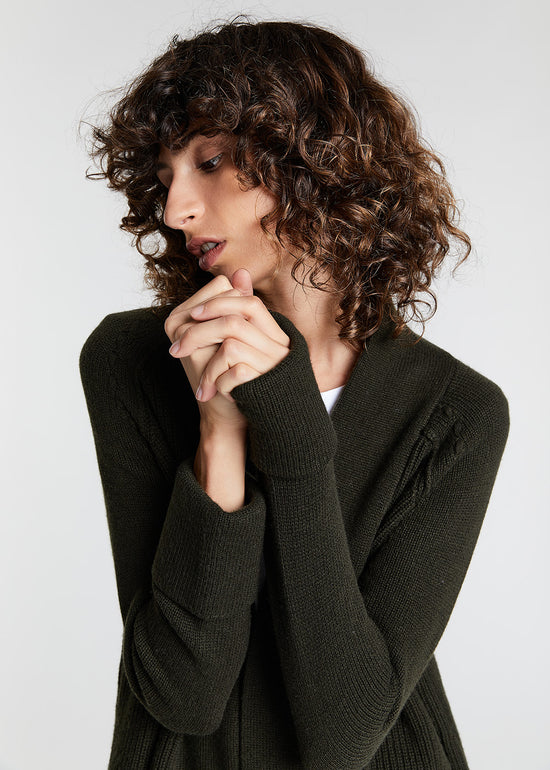 CARDIGAN MANCHES LONGUES KAKI