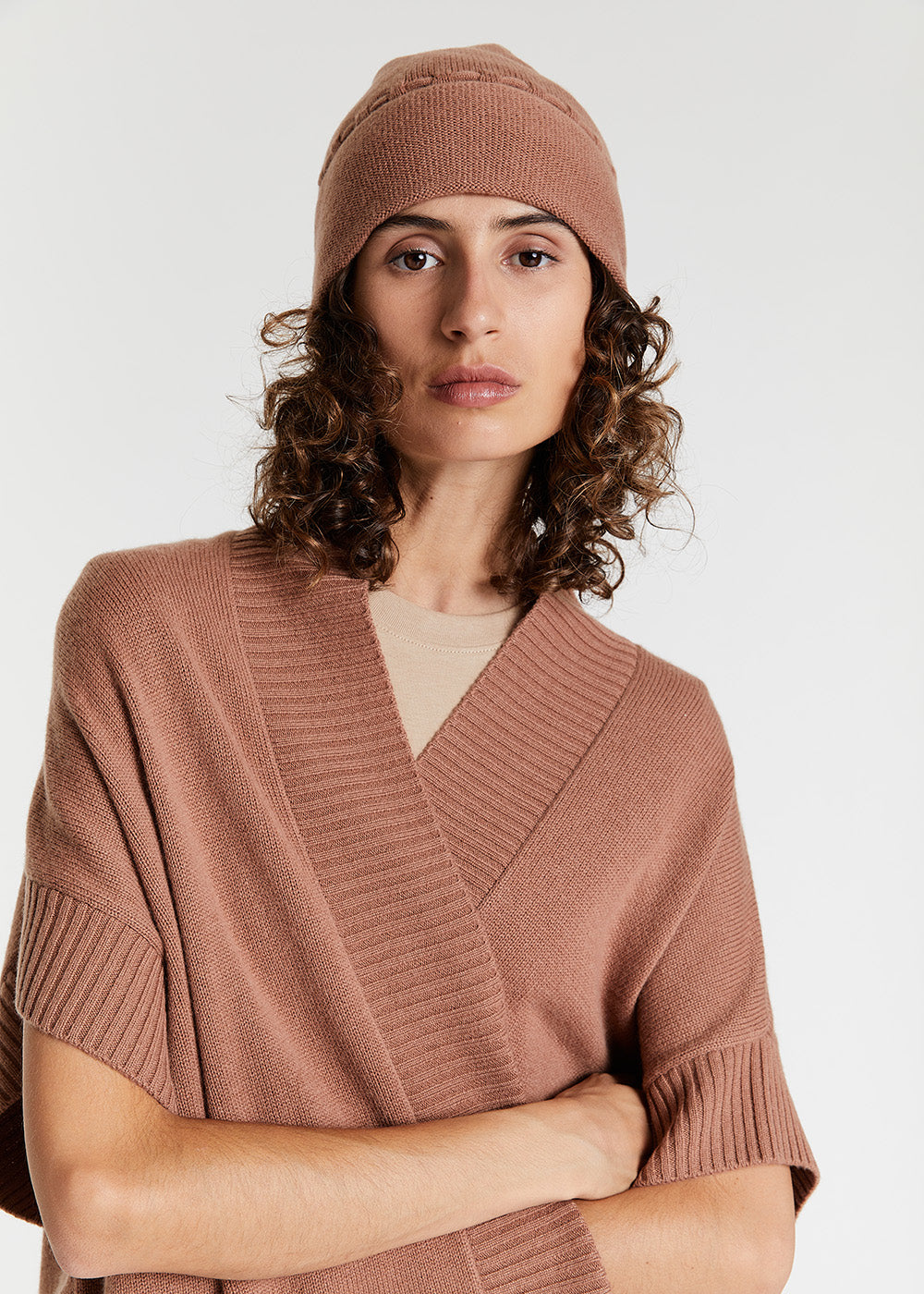 CARDIGAN MANCHES KIMONO CAMEL