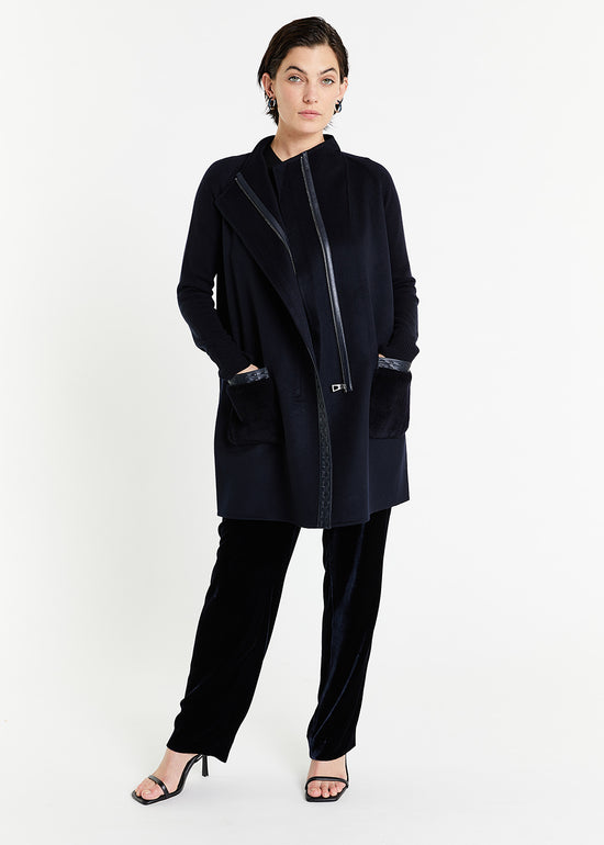 Navy double-breasted coat