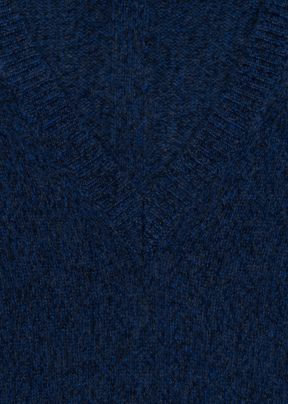 Pull bleu col v en cachemire 6 fils
