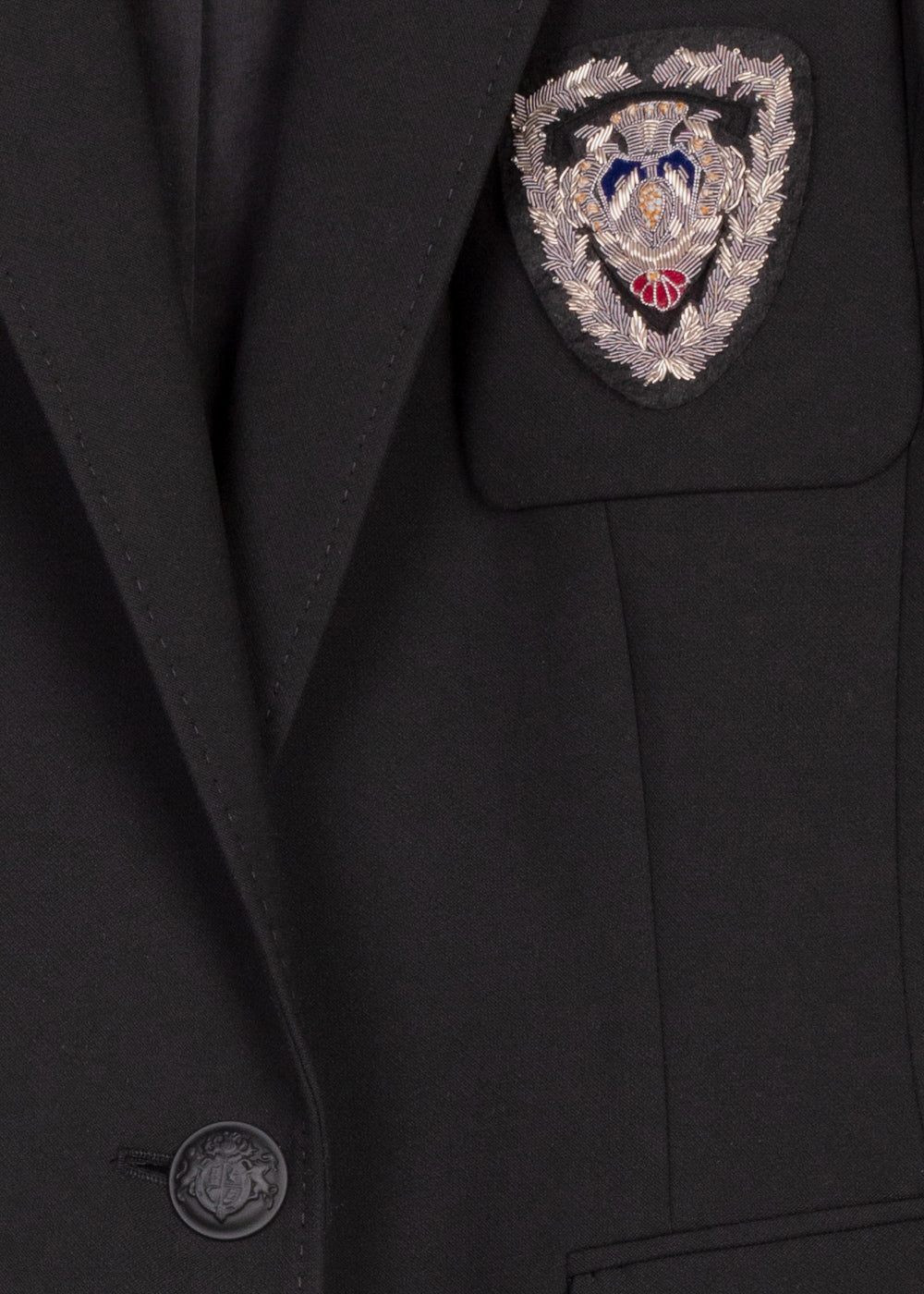 Veste col tailleur détail écusson