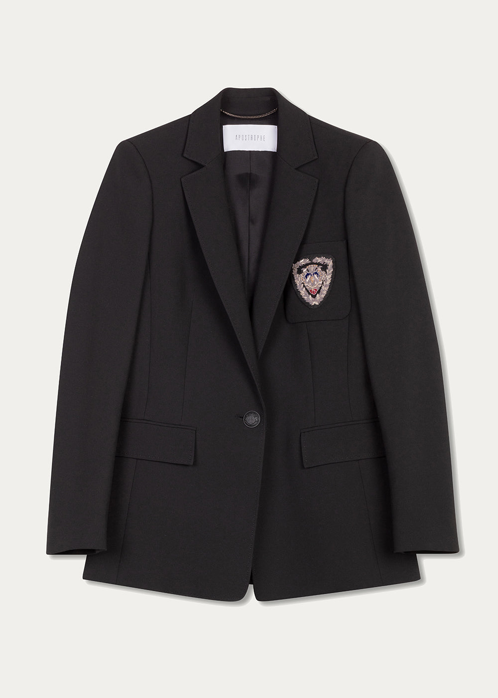 Veste col tailleur détail écusson