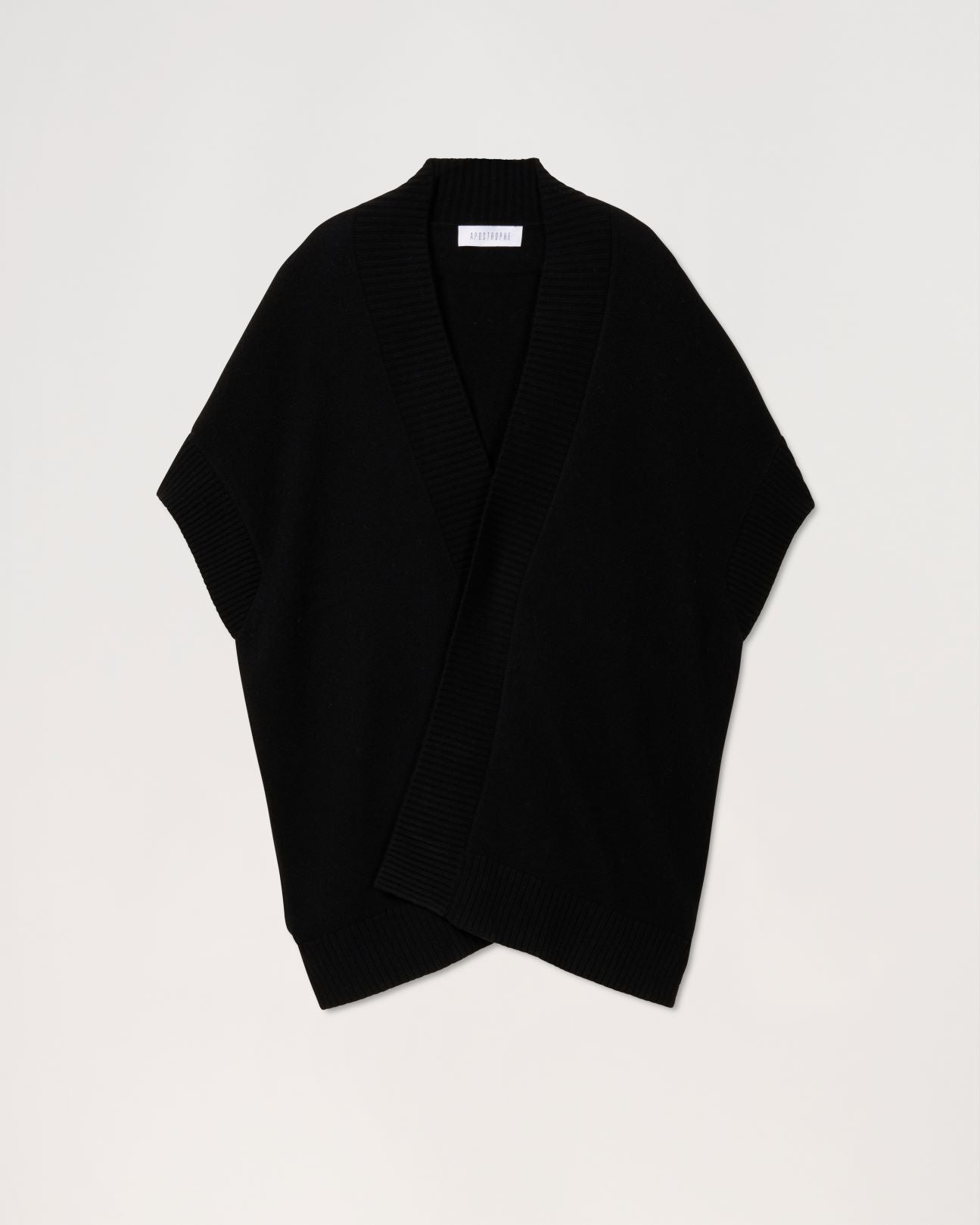 CARDIGAN EN LAINE ET CACHEMIRE A MANCHES KIMONO NOIR