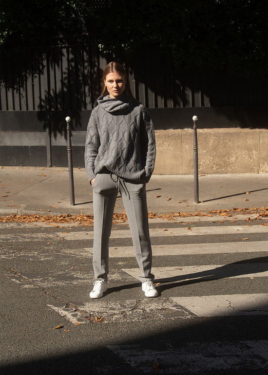 Pantalon avec cordon de serrage gris